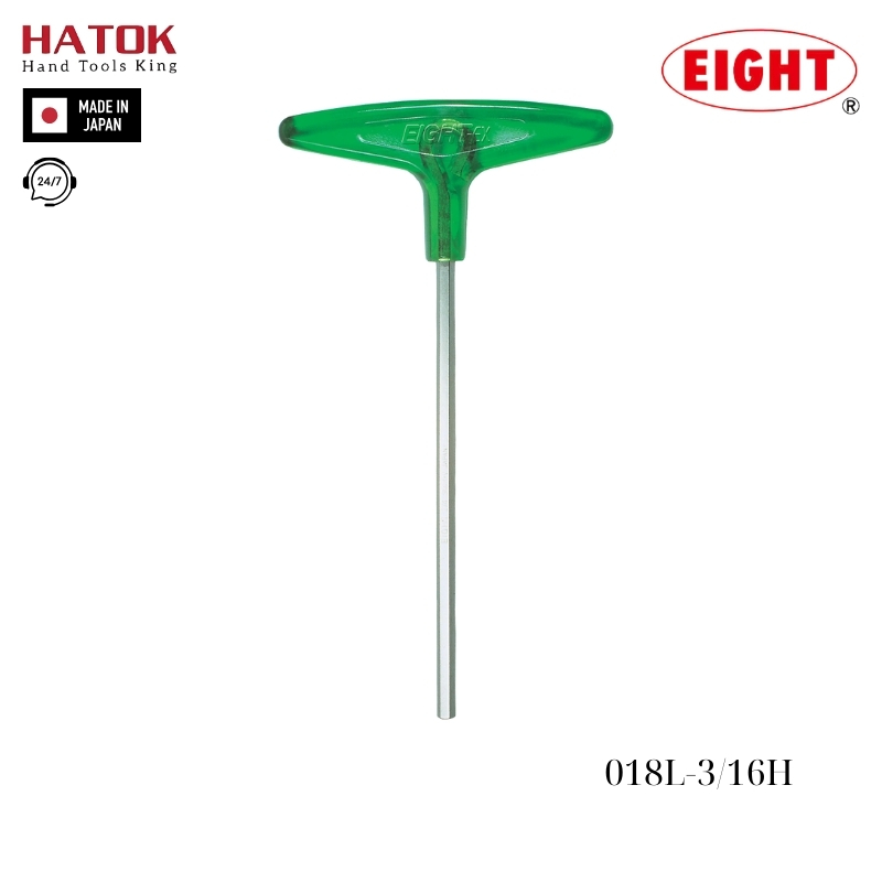 Lục giác chữ T hệ inch 3/16 loại dài EIGHT 018L-3/16H Nhật Bản