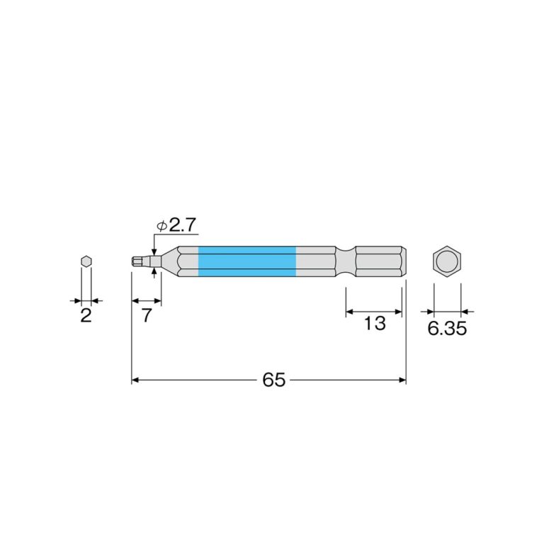 Mũi vít đầu lục giác 2mm Anex ACHX-2065 Nhật Bản