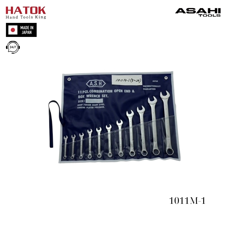 Bộ cờ lê vòng miệng 11 chi tiết 8-24mm Asahi 1011M-1 Nhật Bản