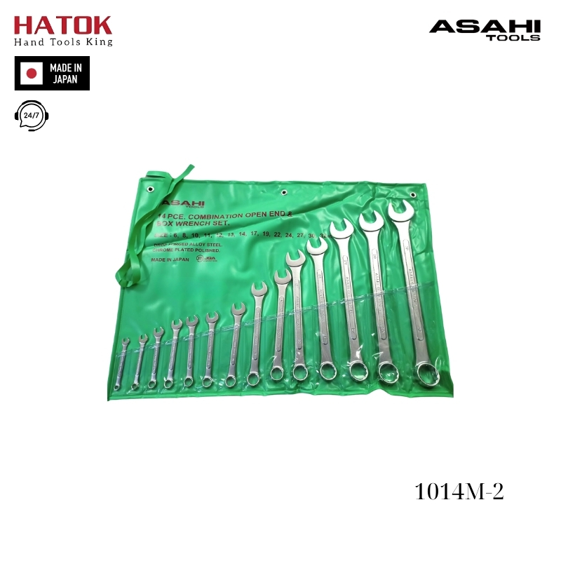 Bộ cờ lê vòng miệng 14 chi tiết 6-32mm Asahi 1014M-2 Nhật Bản