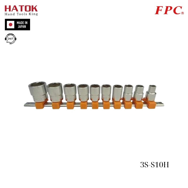 Bộ tuýp 6 cạnh 3/8" 10 chi tiết FPC 3S-S10H Nhật Bản