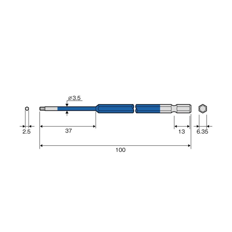 Mũi vít đầu lục giác 2.5x100mm ACHX-2510 Anex