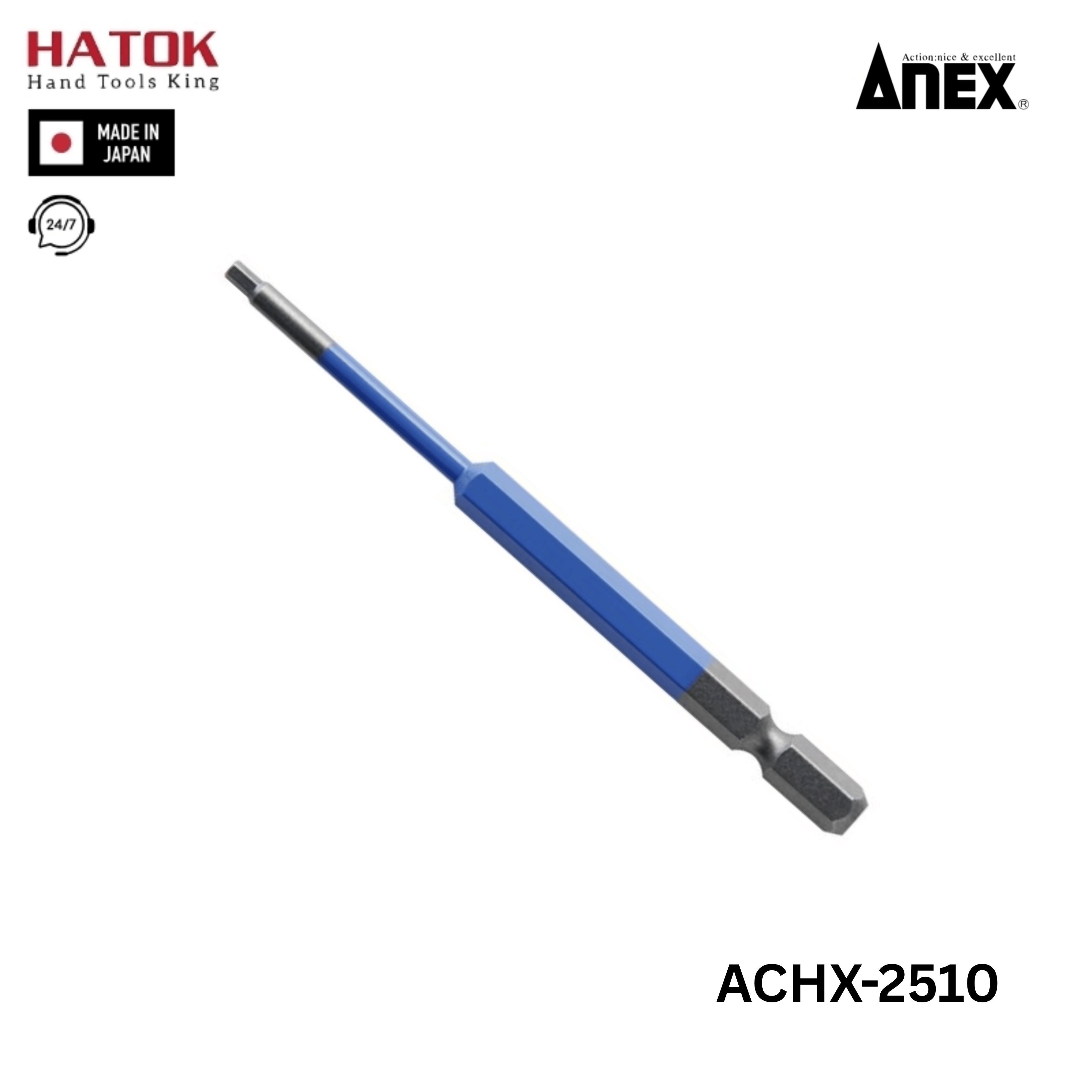 Mũi vít đầu lục giác 2.5x100mm ACHX-2510 Anex