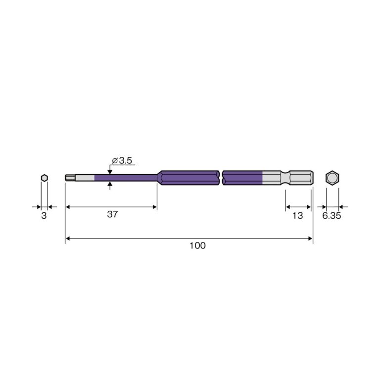Mũi vít đầu lục giác 3x100mm ACHX-3010 Anex
