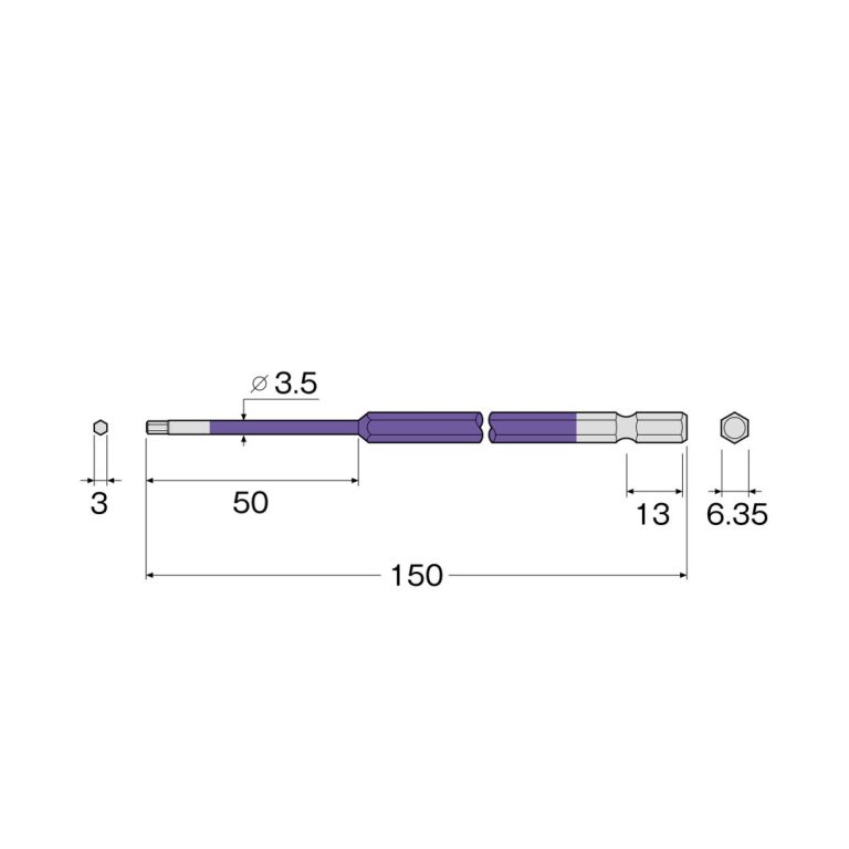 Mũi vít đầu lục giác 3mm ACHX-3015 Anex