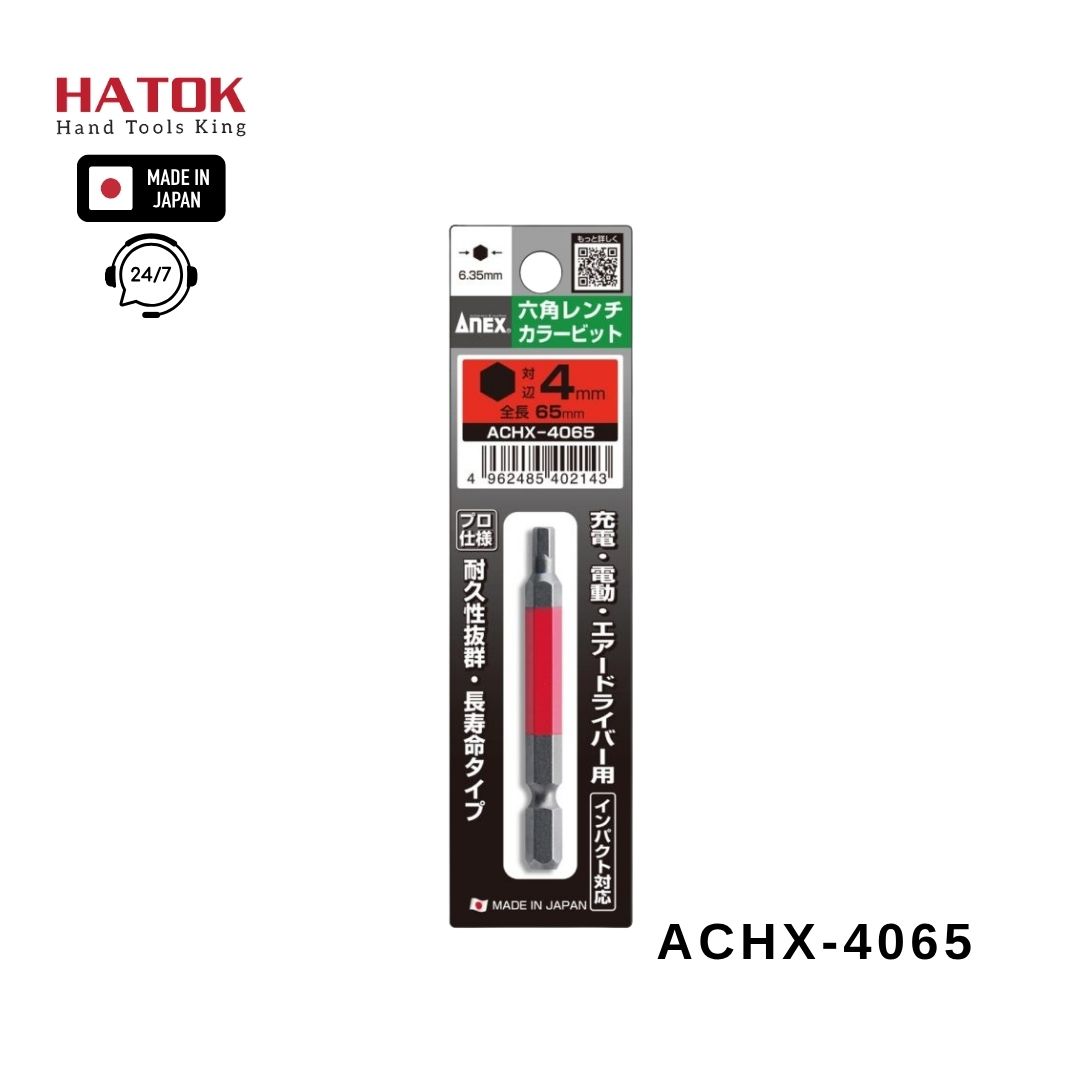 Mũi vít đầu lục giác 4mm ANEX ACHX-4065 Nhật Bản