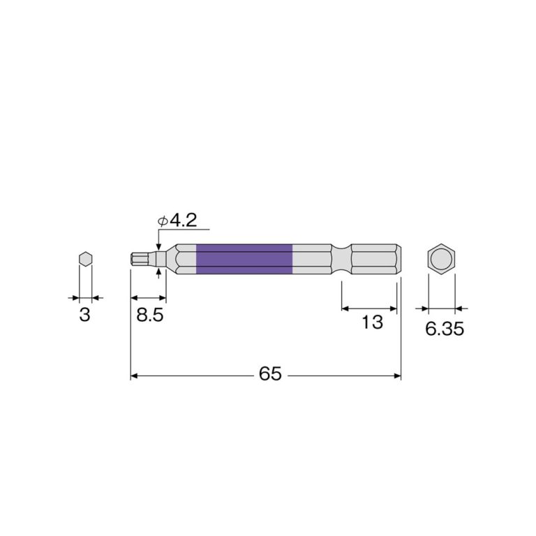 Mũi vít đầu lục giác 3x65mm ACHX-3065 Anex