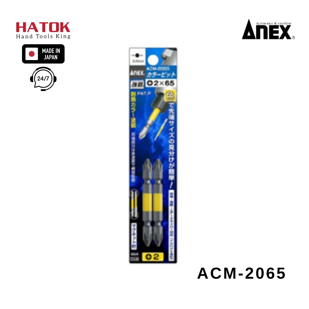 Vỉ 2 mũi vít 2 đầu ANEX ACM-2065 Nhật Bản