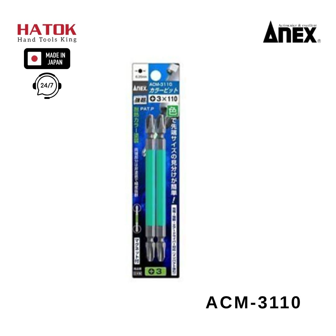 Vỉ 2 mũi vít 2 đầu ANEX ACM-3110 Nhật Bản