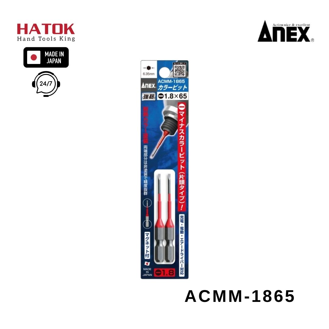 Vỉ 2 mũi vít dẹp ACMM-1865 Anex Nhật Bản