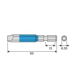 Vỉ 1 mũi vít 2 cạnh có từ tính ANEX ACMM1-8065 Nhật Bản