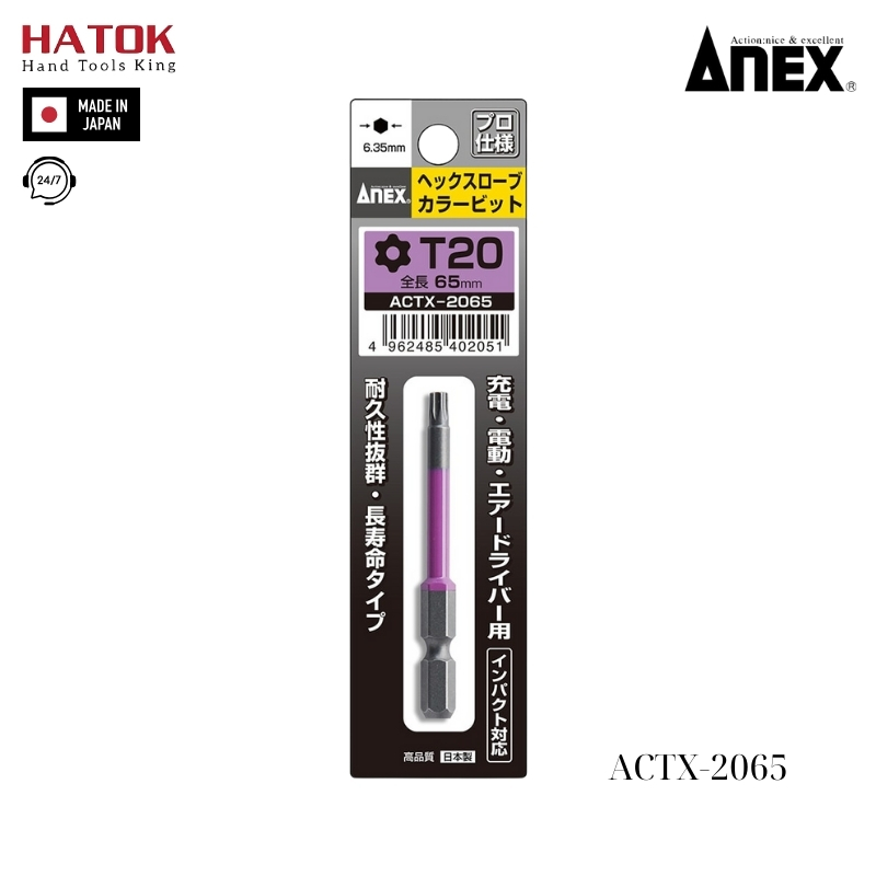 Mũi vít đầu hoa thị T20 Anex ACTX-2065 Nhật Bản