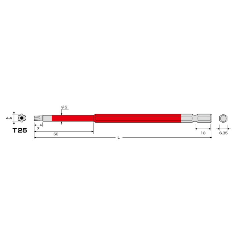 Vỉ 1 mũi vít đầu hoa thị T25 ACTX-2515 Anex Nhật Bản