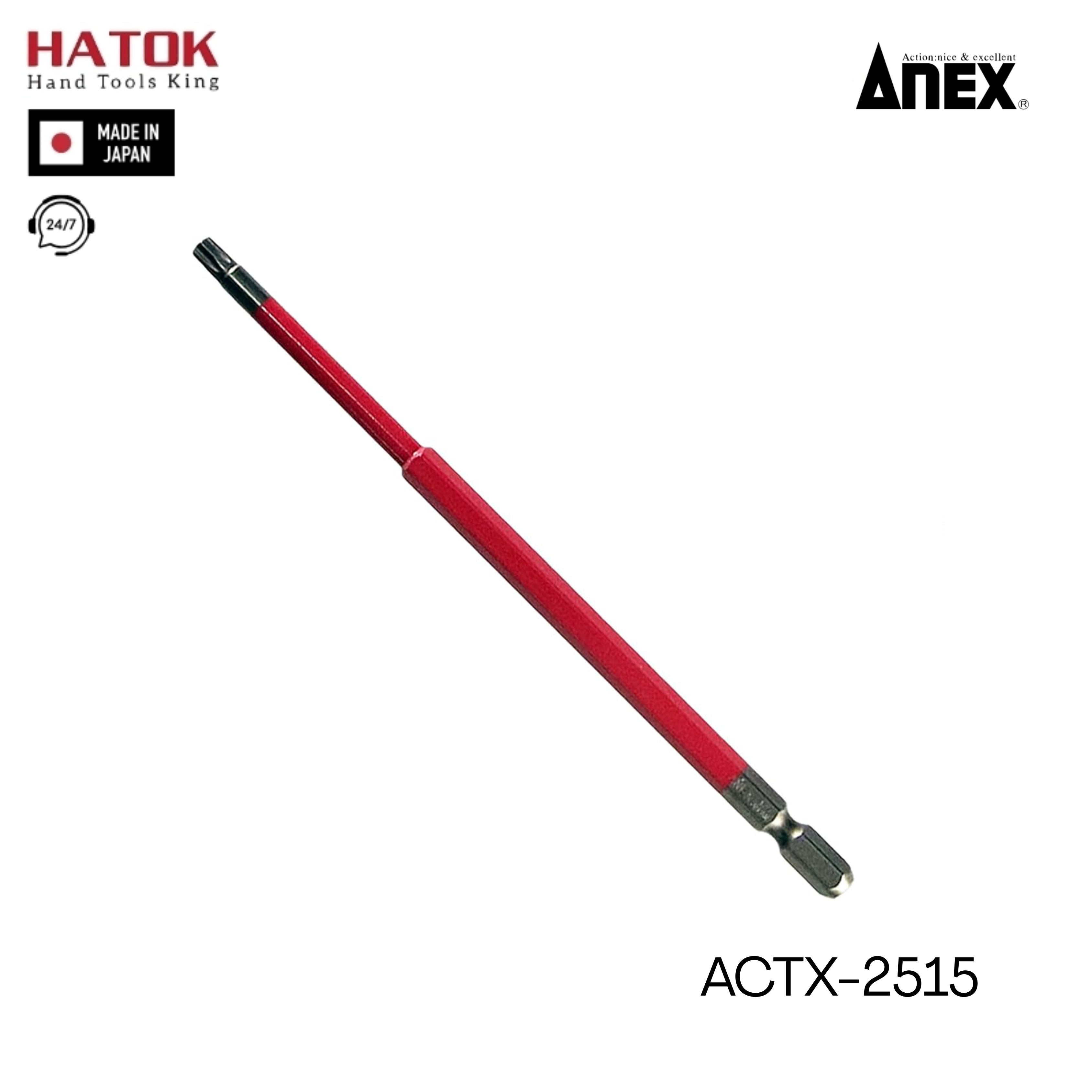 Vỉ 1 mũi vít đầu hoa thị T25 ACTX-2515 Anex Nhật Bản