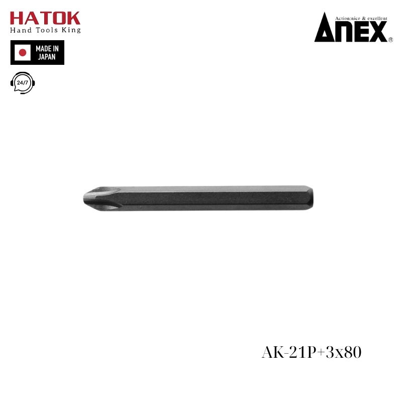Mũi vít đóng Anex AK-21P+3x80 Nhật Bản