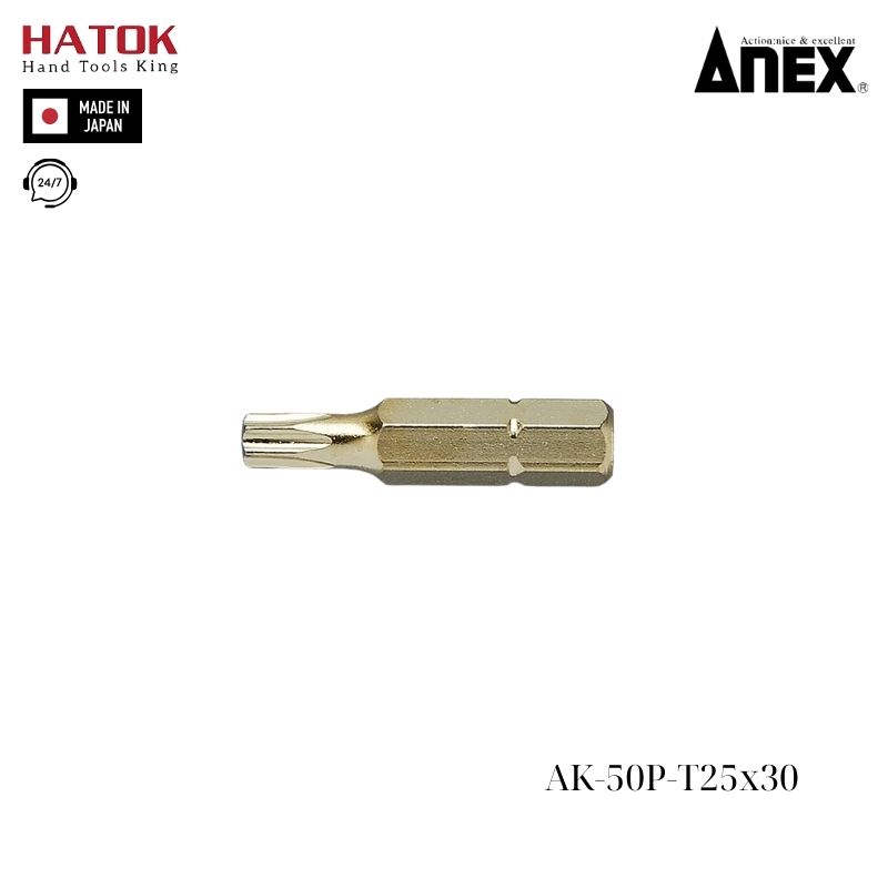 Mũi vít ngắn hoa thị Anex AK-50P-T25x30 Nhật Bản
