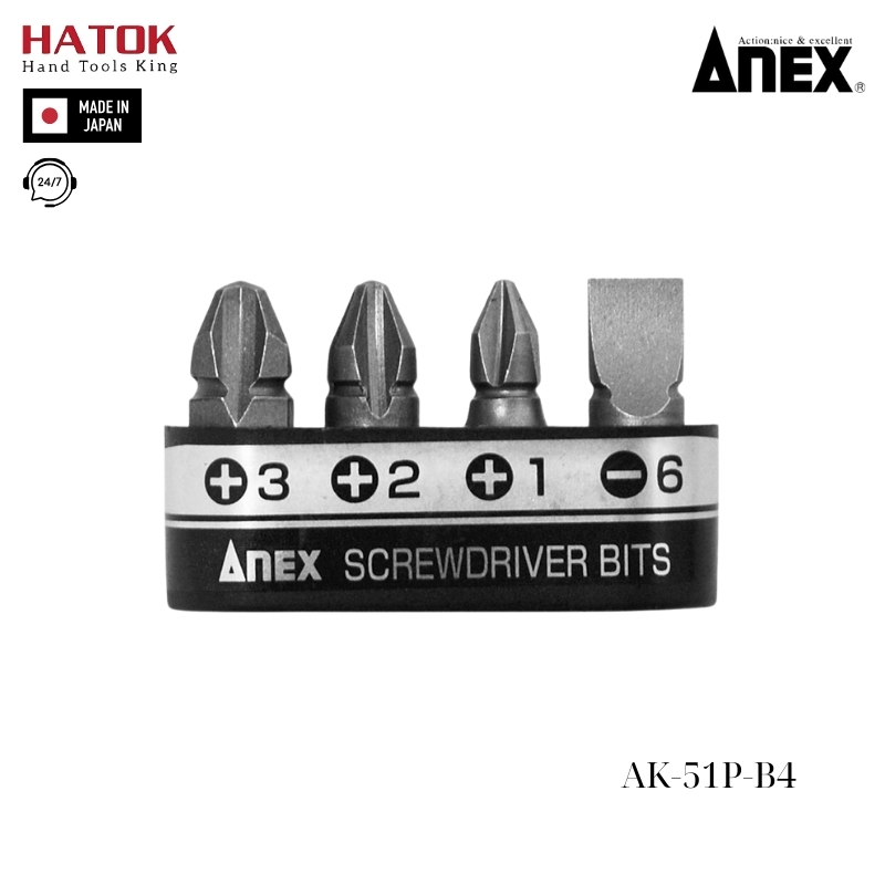 Bộ 4 mũi vít Anex AK-51P-B4 Nhật Bản