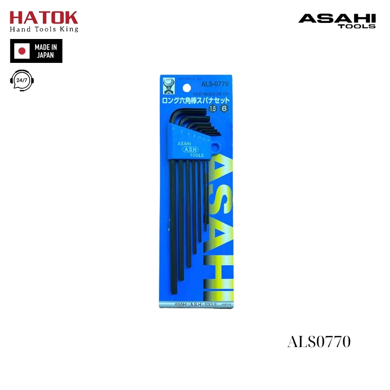 Bộ lục giác thường dài 1.5-6mm Asahi ALS0770 Nhật Bản