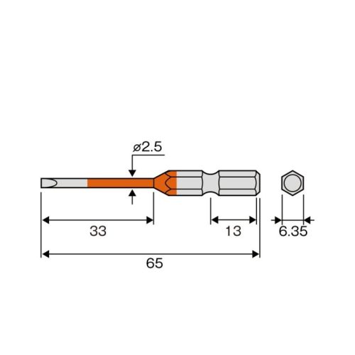 Vỉ 2 mũi vít dẹp 2.5mm ACMM-2565 Anex Nhật Bản