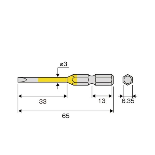 Vỉ 2 mũi vít dẹp 3mm ACMM-3065 Anex Nhật Bản