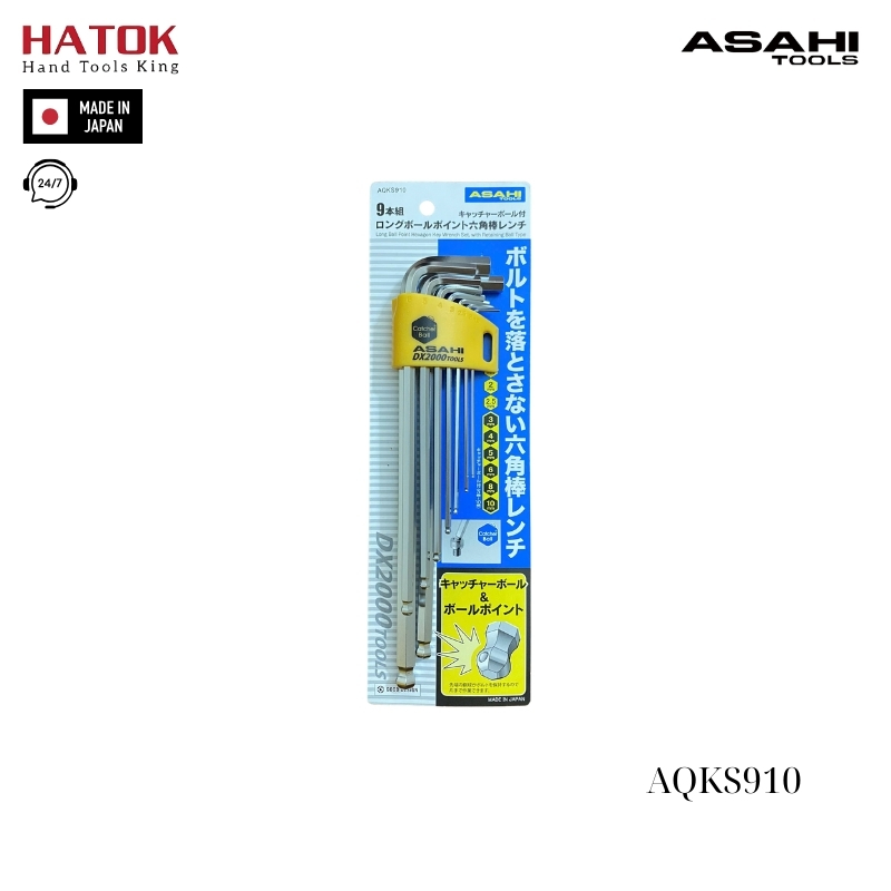 Bộ lục giác bi loại dài 1.5-10mm Asahi AQKS910 Nhật Bản