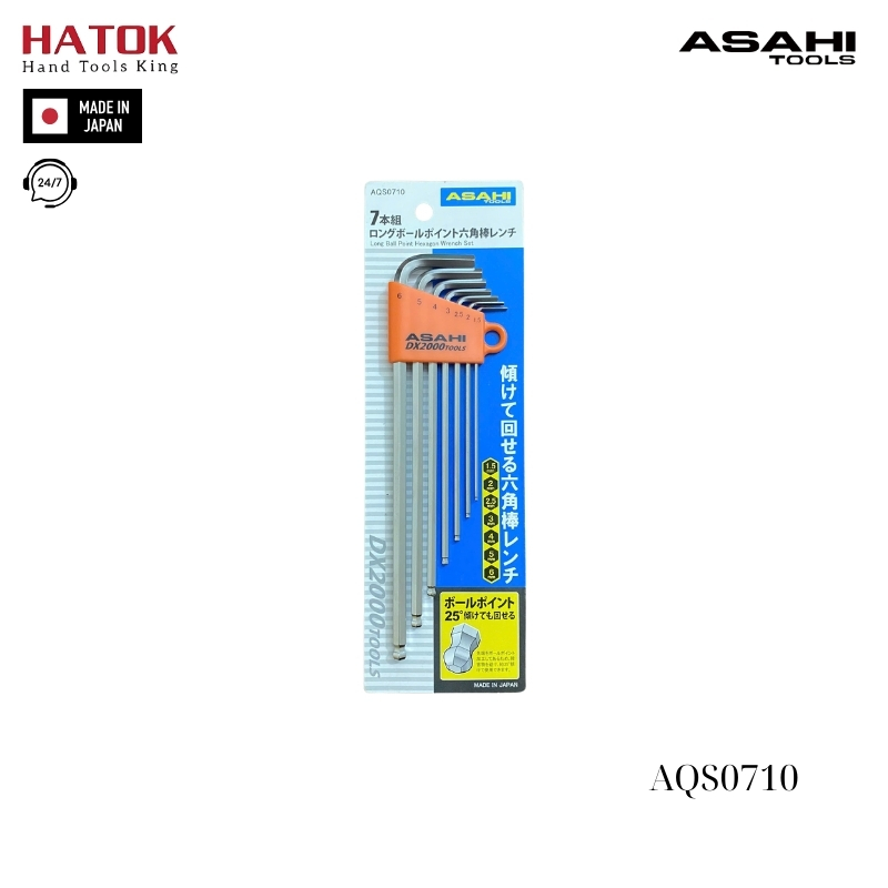 Bộ lục giác bi loại dài 1.5-6mm Asahi AQS0710 Nhật Bản