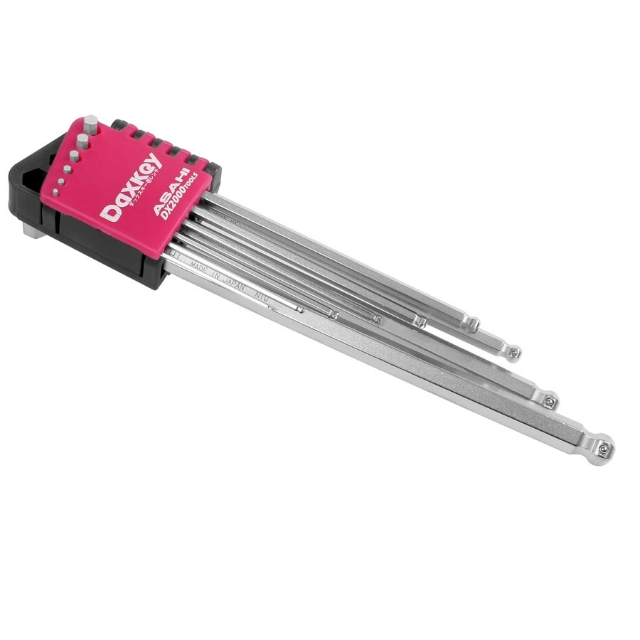 Bộ lục giác bi đầu bi ngắn loại dài 1.5-10mm Asahi DVS0910 Nhật Bản