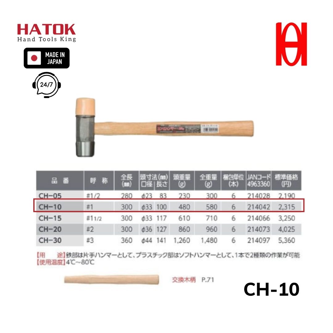 Búa kết hợp OH đầu Sắt - Nhựa CH-10