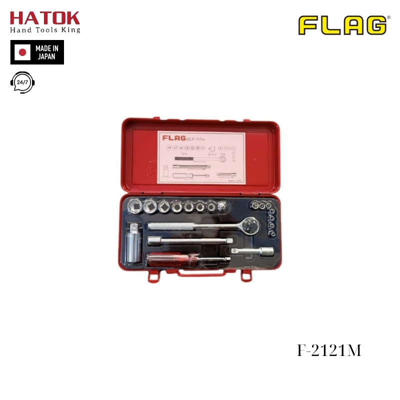 Bộ Đầu khẩu 1/4" và 3/8" Flag F-2121M Nhật Bản