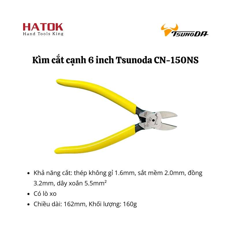 Kìm cắt cạnh 6 inch Tsunoda CN-150NS