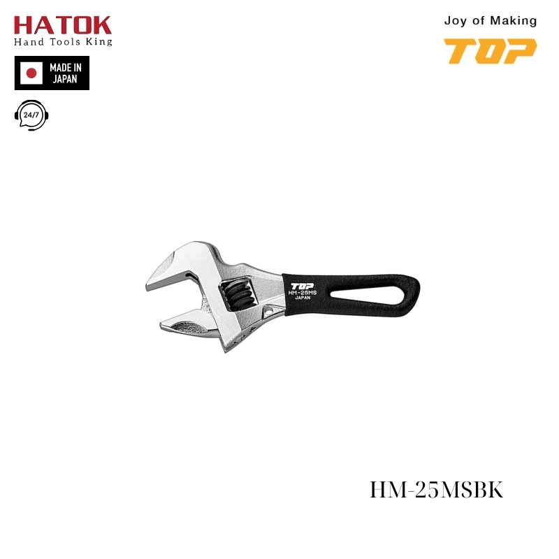 Mỏ lết thường miệng rộng Mini Top Kogyo HM-25MSBK Nhật Bản