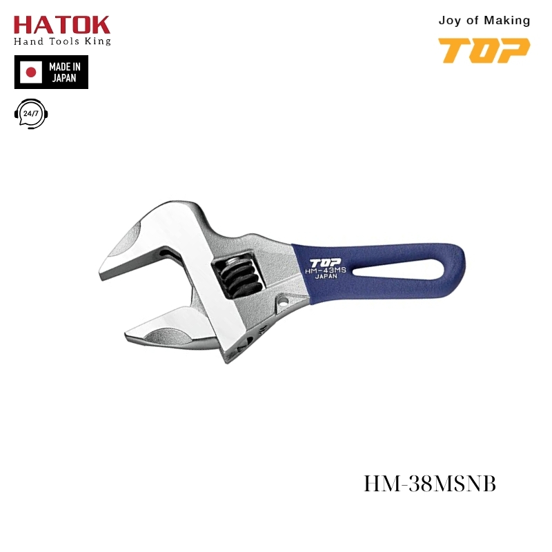 Mỏ lết thường miệng rộng mini TOP KOGYO HM-38MSNB Nhật Bản