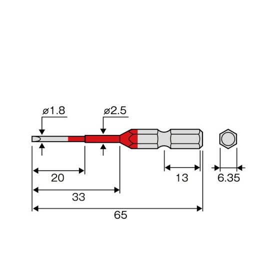 Vỉ 2 mũi vít dẹp ACMM-1865 Anex Nhật Bản