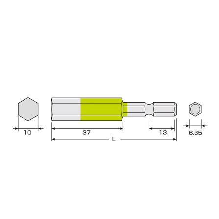 Mũi vít đầu lục giác 10mm ANEX ACHX-1065 Nhật Bản