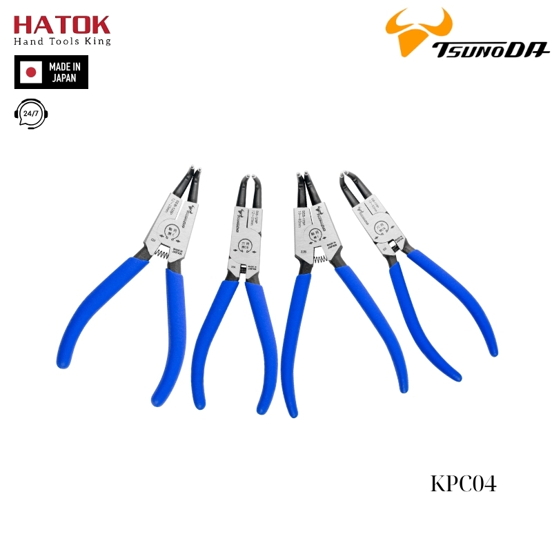 Bộ 4 cây kìm phe mũi cong Tsunoda KPC04 Nhật Bản