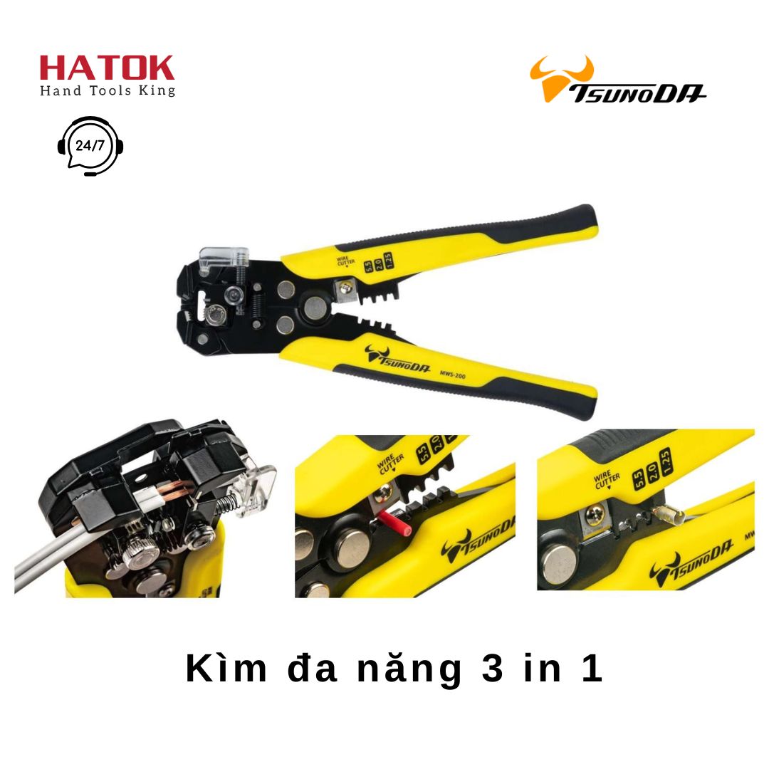 Kìm tuốt dây đa năng Nhật Bản Tsunoda MWS-200