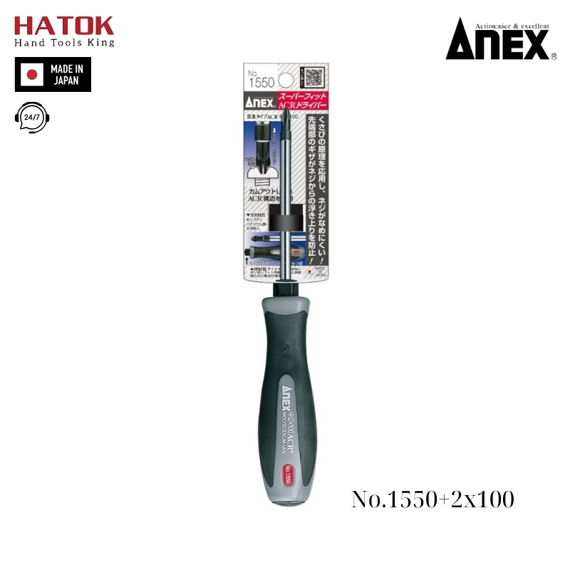 Tô vít đóng 4 cạnh Anex No.1550+2x100 Nhật Bản