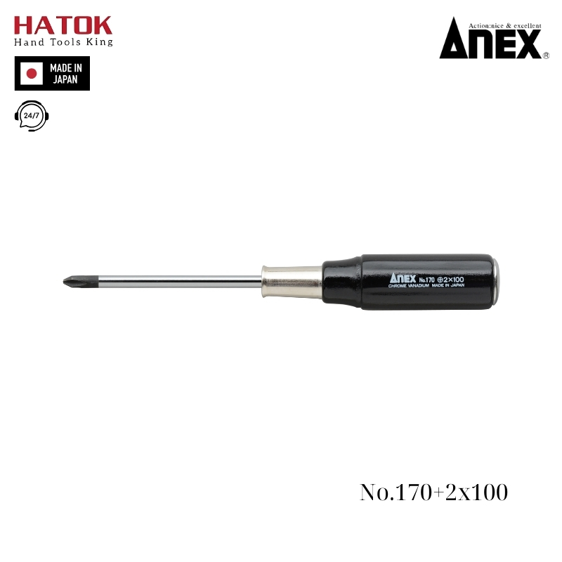 Tô vít đóng 4 cạnh Anex No.170+2x100 Nhật Bản