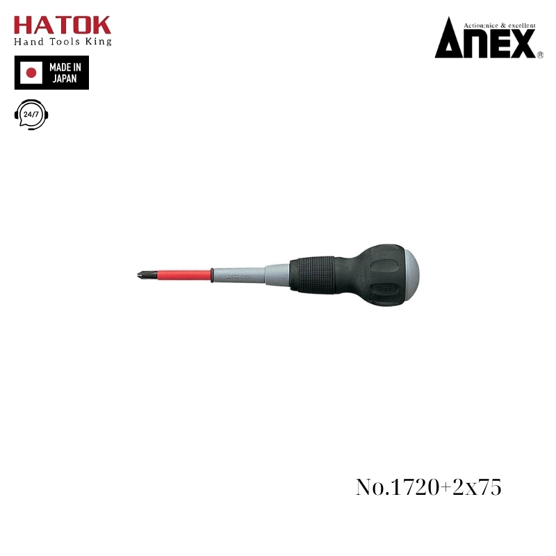 Tô vít cách điện Anex No.1720+2x75 Nhật Bản