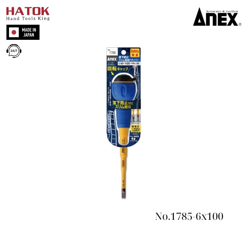 Tô vít cách điện xoay nhanh Anex No.1785-6x100 Nhật Bản