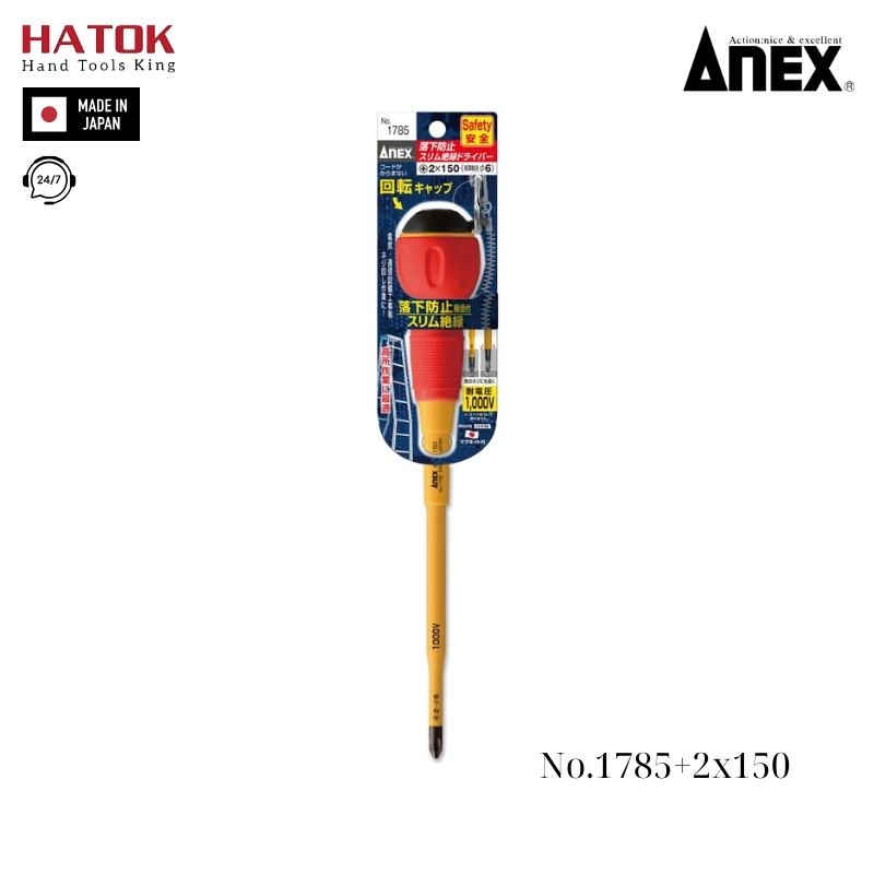 Tô vít cách điện xoay nhanh Anex No.1785+2x150 Nhật Bản