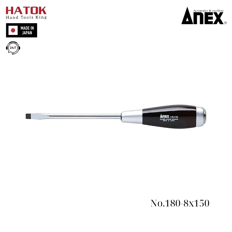 Tô vít đóng cán gỗ tam giác Anex No.180-8x150 Nhật Bản