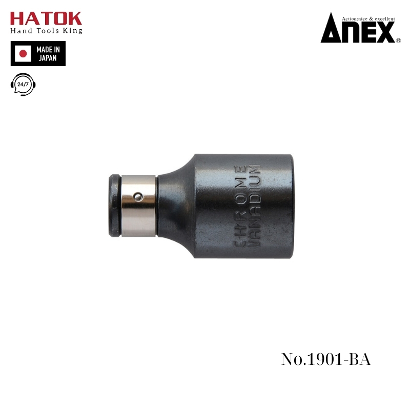 Đầu chuyển 1/2 sang mũi vít 8mm Anex No.1901-BA Nhật Bản