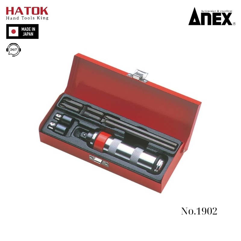 Bộ tô vít đóng đầu 3/8" Anex No.1902 Nhật Bản