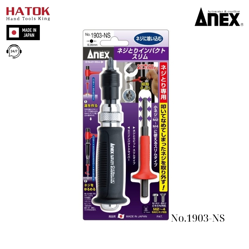 Bộ Tô vít đóng 1/4" Anex No.1903-NS Nhật Bản