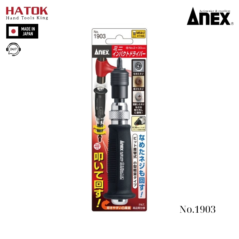 Tô vít đóng 1/4" Anex No.1903 Nhật Bản