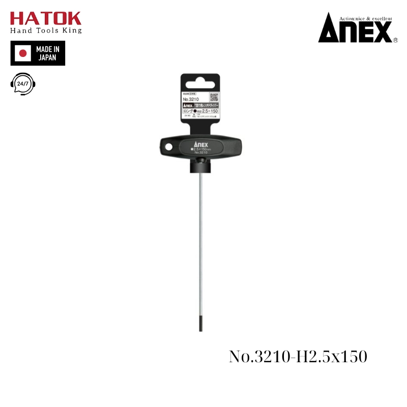 Tô vít lục giác tay cầm chữ T Anex No.3210-H2.5x150 Nhật Bản
