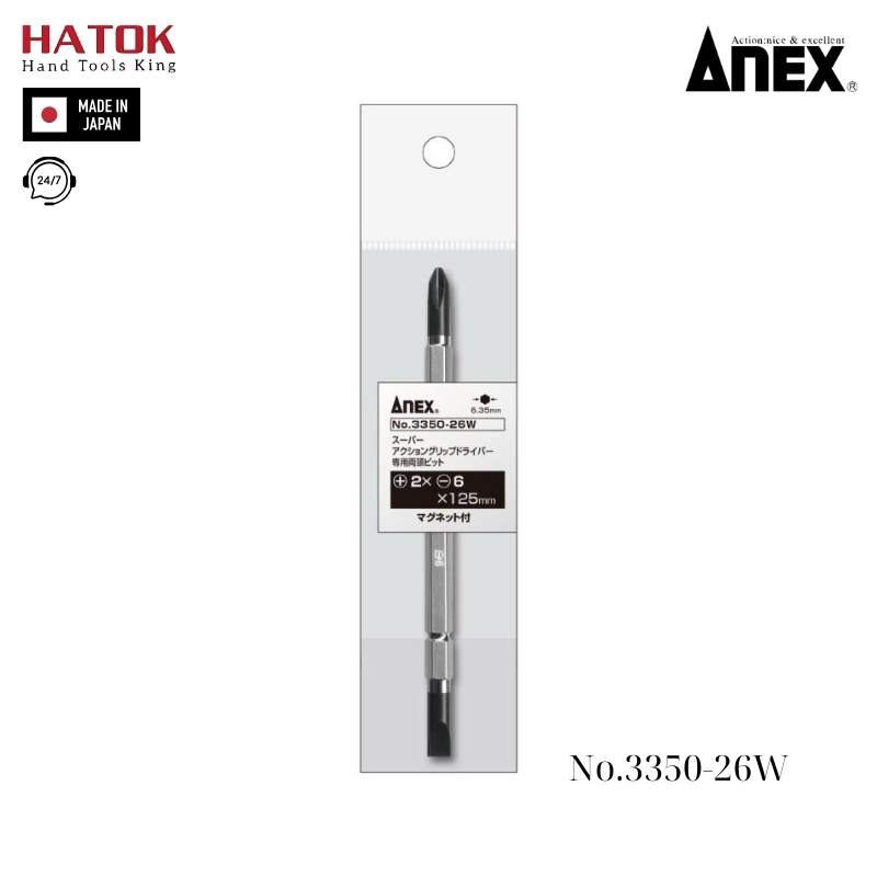 Mũi vít 2 đầu Anex No.3350-26W Nhật Bản