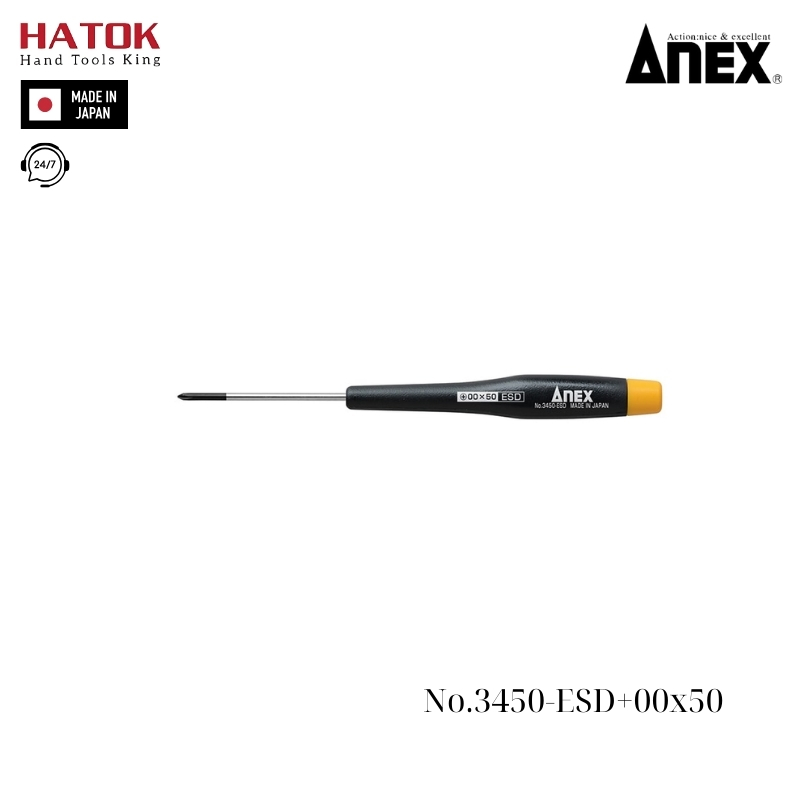 Tô vít điện tử chống tĩnh điện Anex No.3450-ESD+00x50 Nhật Bản