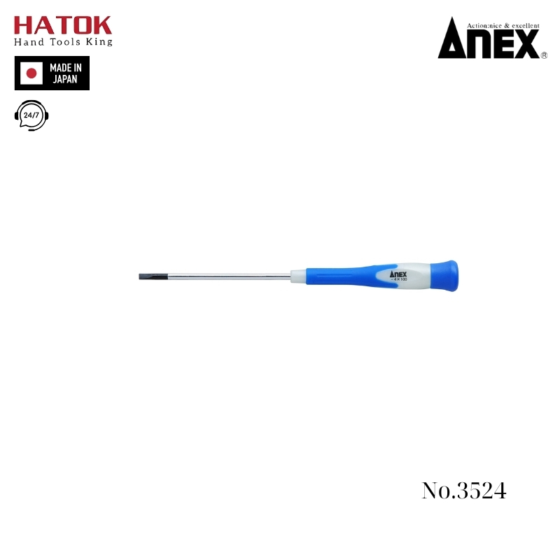 Tô vít dẹp mini -4x100 Anex No.3524 Nhật Bản